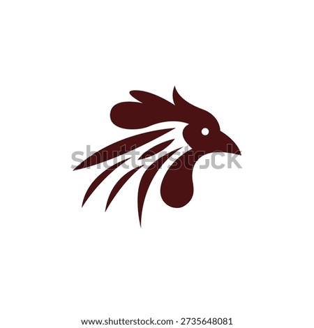 rooster's head with a red comb logo vector