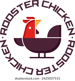 roosters icons. Chicken heads with circle logo vector modern gradient logo , fast food restaurant Logo