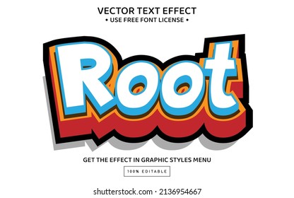 Root 3D editable text effect template