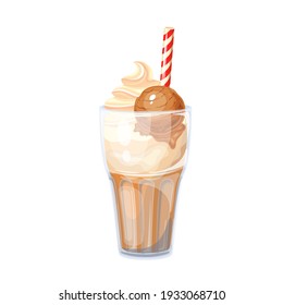 Root Beer Floats Vector Icon. American Dessert Drink.