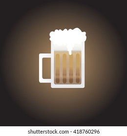 Root Beer Mug, Vector Illustration. 