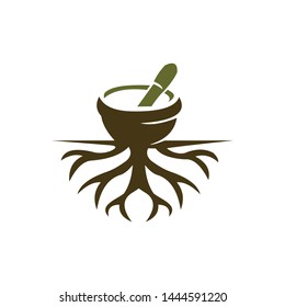 root with a bowl logo template