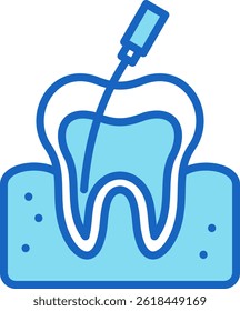 Root Canal Icon Blue Vector Illustration