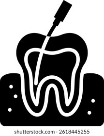 Root Canal Icon Glyph Vector Illustration