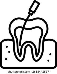 Root Canal Icon Line Vector Illustration