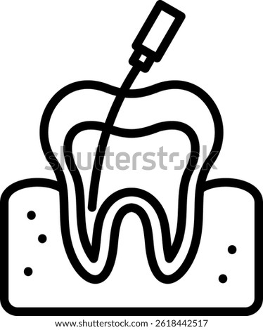 Root Canal Icon Line Vector Illustration
