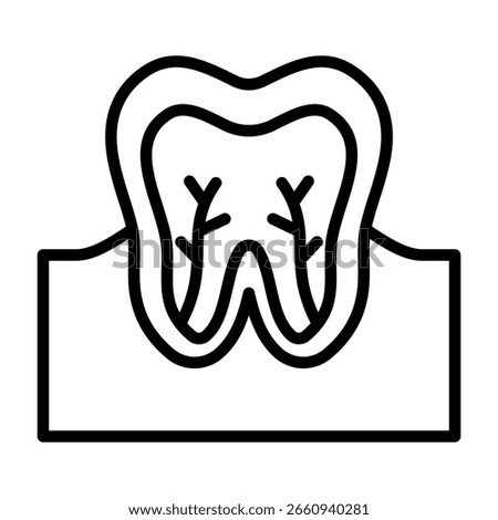 Root Canal Icon Line Vector Illustration