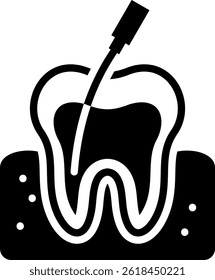 Root Canal Icon Mixed Vector Illustration