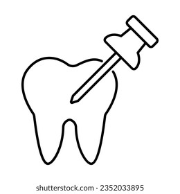 Root Canal Icon In Outline Style