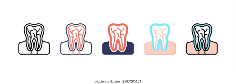 Root Canal Multi Style Icon Set