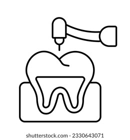 Root canal Outline Vector Icon that can easily edit or modify

