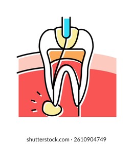 root canal treatment color icon vector. root canal treatment sign. isolated symbol illustration