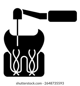 Ícone sólido do Root Canal Treatment isolado no branco
