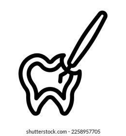 Root Canal Vector Line Icon Design