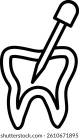 Root Canal Vector Line Icon Design