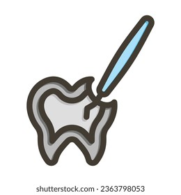 Root Canal Vector Thick Line Filled Colors Icon For Personal And Commercial Use.

