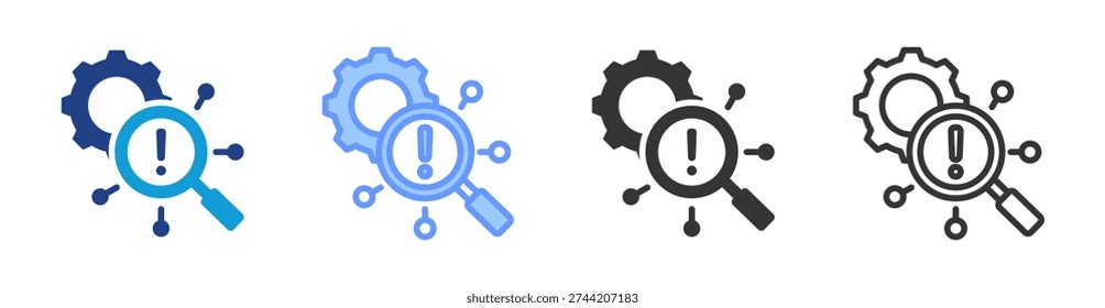 Root Cause Analysis icon set multiple style collection