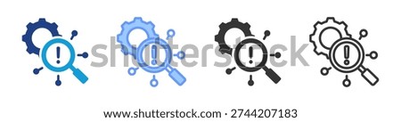 Root Cause Analysis icon set multiple style collection