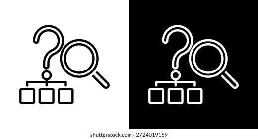 Hoja De Iconos De Causa De Raíz En Blanco Y Negro