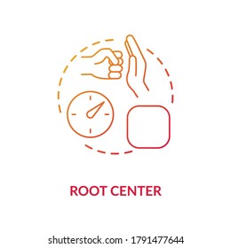 Root center red gradient concept icon. Pressure channel. Personal stress level. Chakra in body system. Human design idea thin line illustration. Vector isolated outline RGB color drawing
