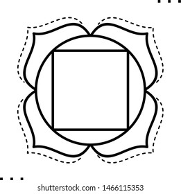 Root Chakra  coloring illustration  in outline style for modification and customizing  according to a specific task.  