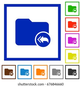 Root directory flat color icons in square frames on white background