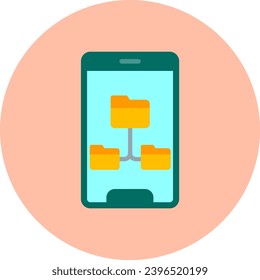 Root Directory Vector Icon Flat Circle Style
