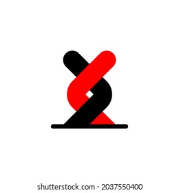 root dna red black logo icon for research, health, education. vector concept flat abstract design