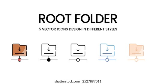 Root Folder vector icons set stock illustration