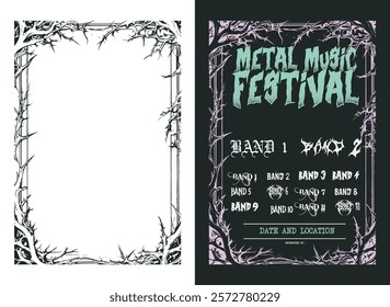 root frame death metal band poster, rock music poster, metal poster show, punk poster, root frame horror frame

