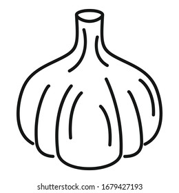 Icono de ajo raíz. Icono de vector raíz de esquema para diseño web aislado en fondo blanco