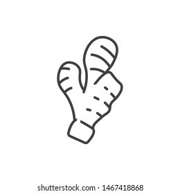 Root of ginger line icon. 