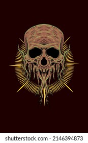 Root head skull vector illustration