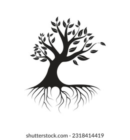 Root Leaf Familie Baum von Life Oak Banyan Ahornstempel Emblem Etikett Logo-Design Vektorgrafik