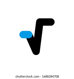 root, learning and mathematics icon. Perfect for application, web, logo, game and presentation template. icon set design blue black line style