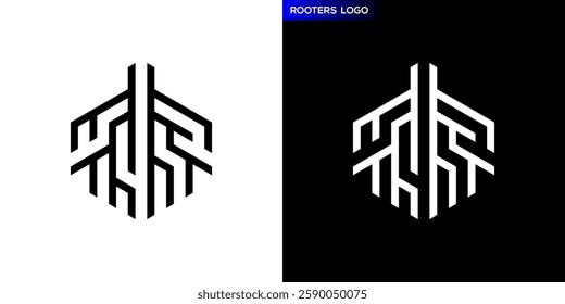 Root logo. Growth, tree. Icon symbol design template EPS 10.	