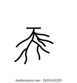 ícone do logotipo raiz ilustração plana