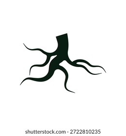 Ilustración de icono de logotipo de raíz plana