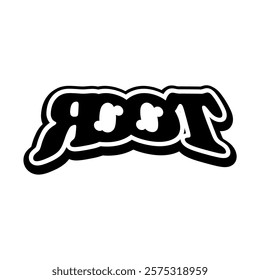 Root Logo Initial Typography Y2K Logo Patch Apparel Fashion Vector Design K65, Commercial Use.