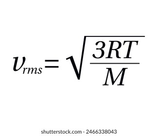 Root Mean Square Speed Equation on the white background. Education. Science. School. Formula. Vector illustration.