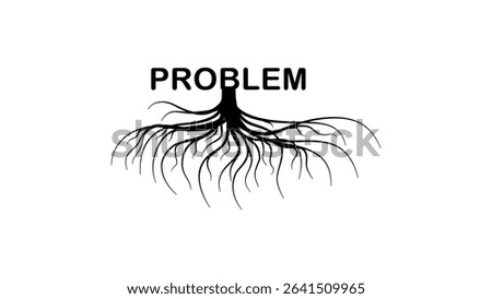the root of the problem, black isolated silhouette