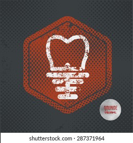 Root teeth,stamp design on old dark background,grunge concept,vector