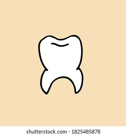 Root tooth. Vector hand drawn doodle illustration