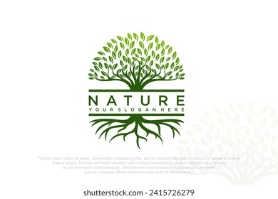 Root Of The Tree logo . icon silhouette of a tree . Vector illustration