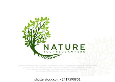 Root Of The Tree logo . icon silhouette of a tree . Vector illustration