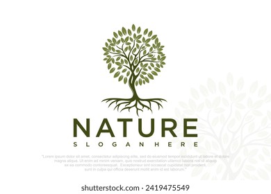 Root Of The Tree logo . icon silhouette of a tree . Vector illustration