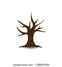 Plantilla de ilustración de la raíz del logotipo del árbol