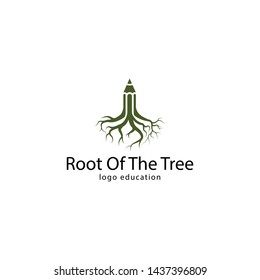 Root Of The Tree logo illustration. Vector silhouette of a tree
