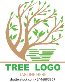 Root Of The Tree logo illustration. Vector silhouette of a tree.