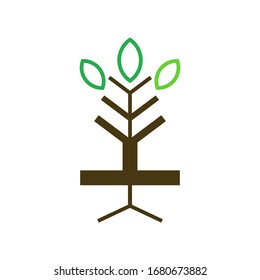 Root tree logo template vector icon design